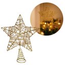 Ver imagem 5 de Estrela Ponteira Aramada Tridimensional Dourado Rústico Espiral 29cm - Magizi