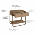 Ver imagem 7 de Mesa de Cabeceira 60cm 1 Gaveta Orgânica Pé Metal Luna Bege
