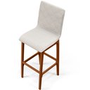 Ver mais imagens de Kit 02 Banquetas Altas Para Cozinha Sala de Jantar Fixa Zoe B04 Bouclê Cru - Lyam Decor
