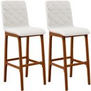 Ver imagem 1 de Kit 02 Banquetas Altas Para Cozinha Sala de Jantar Fixa Zoe B04 Bouclê Cru - Lyam Decor