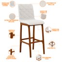 Ver imagem 4 de Kit 02 Banquetas Altas Para Cozinha Sala de Jantar Fixa Zoe B04 Bouclê Cru - Lyam Decor