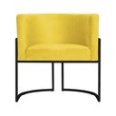 Ver imagem 2 de Poltrona Decorativa Luana Base Preta Suede Cores - DS Estofados Poltrona Luana Amarelo