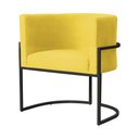 Ver imagem 3 de Poltrona Decorativa Luana Base Preta Suede Cores - DS Estofados Poltrona Luana Amarelo