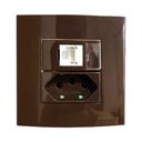 Ver imagem 1 de Tomada 3 Pinos 10a + Rede RJ45 Cat5e Marrom Móvel Marmore Drywall Gesso Granito Móveis Pedra Embutir