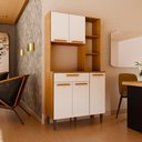Ver imagem 1 de Armário de Cozinha 5 Portas 1 Gaveta Carol Freijó/off White Freijo com Off White
