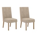 Ver imagem 1 de Conjunto 2 Cadeiras Anne Nature/corano Bege/veludo Creme - Móveis Henn