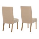 Ver imagem 2 de Conjunto 2 Cadeiras Anne Nature/corano Bege/veludo Creme - Móveis Henn
