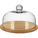 Ver imagem 1 de Prato Bolo 15x26x26cm Bambu Natural Tampa Vidro
