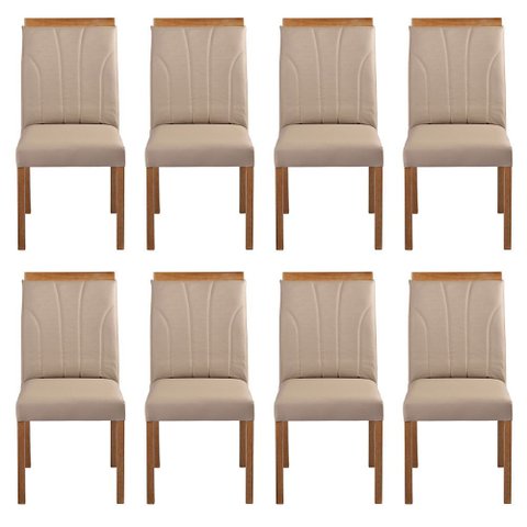 Kit 8 Cadeiras Decorativas Sala de Jantar Luxo Analice Facto Fendi - Mozzelar