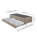 Ver imagem 3 de Bicama Box com Baú Viúva Courino Linho Bege 120x203 com Colchão Auxiliar Ecoflex