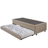 Bicama Box com Baú Viúva Courino Linho Bege 120x203 com Colchão Auxiliar Ecoflex - 9