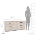 Ver imagem 4 de Cômoda Valência com 6 Gavetas 150x63cm Branco/Creme 240830