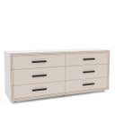 Ver imagem 2 de Cômoda Valência com 6 Gavetas 150x63cm Branco/Creme 240830
