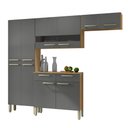 Ver imagem 4 de Cozinha Completa Nala com Armário e Balcão 10 Portas 2 Gavetas Freijó / Grafite