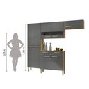 Ver imagem 5 de Cozinha Completa Nala com Armário e Balcão 10 Portas 2 Gavetas Freijó / Grafite