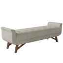Ver imagem 1 de Puff Recamier Decorativo com Pés em Madeira 140 Cm Itália Bouclê Creme - Lyam Decor
