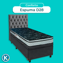 Ver imagem 4 de Kit Cama Box Bau + Cabeceira + Colchão Solteiro D28 - Conforto - Paropas