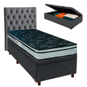 Ver imagem 1 de Kit Cama Box Bau + Cabeceira + Colchão Solteiro D28 - Conforto - Paropas
