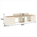 Ver imagem 6 de Estação de Trabalho 4 Lugares Office Smart 4 Mesas 2 Armários 4 Aparador - Off White e Cedro