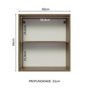 Ver imagem 4 de Armário Aéreo Madesa Lux 60 cm 1 Porta Rustic/Branco Veludo