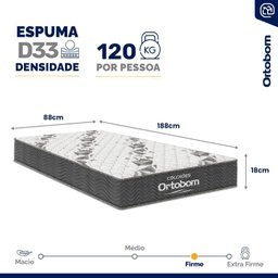 Cama Box Baú com Colchão de Espuma D33 Ortobom Airtech 100 Solteiro 88 Cm - 7