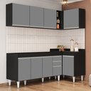 Ver imagem 2 de Armário de Cozinha Modulado de Canto Esquerdo 4 Peças Cp49 Balcão sem Tampo Preto/cinza - Lumil Lumi