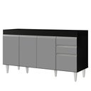 Ver imagem 7 de Armário de Cozinha Modulado de Canto Esquerdo 4 Peças Cp49 Balcão sem Tampo Preto/cinza - Lumil Lumi