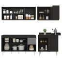Ver imagem 6 de Armário de Cozinha Modulado de Canto Esquerdo 4 Peças Cp49 Balcão sem Tampo Preto/cinza - Lumil Lumi
