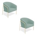 Ver imagem 2 de Poltrona Sala Decorativa Kit 2 Stella Base Alta Tubo Champanhe Veludo Cotelê D03 - D’Rossi