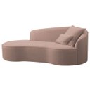 Ver imagem 1 de Divã Recamier Curvo Sala de Estar Inglaterra Lado Esquerdo 200cm Linho Rose - Incasa Decor