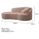Ver imagem 6 de Divã Recamier Curvo Sala de Estar Inglaterra Lado Esquerdo 200cm Linho Rose - Incasa Decor