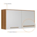 Ver imagem 3 de Armário Módulo Aéreo Multiuso Duas Porta Branco Yaro 120 Cm