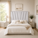 Ver imagem 1 de Cabeceira Casal Box de Cama Estofada 140 cm Emma Linho:Cinza Claro
