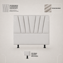 Ver imagem 2 de Cabeceira Casal Box de Cama Estofada 140 cm Emma Linho:Cinza Claro
