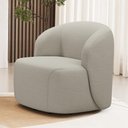 Ver imagem 2 de Kit 02 Poltronas Giratória Orgânica para Sala Living Heidy F04 Linho Bege - Lyam Decor
