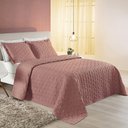 Ver imagem 2 de Cobre Leito Casal Padrão Agata Bordado Micropercal 200 Fios 3 Peças - Rose