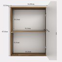 Ver mais imagens de Conjunto Para Banheiro Gabinete 60cm 2 Gavetas Com Cuba E Armário Gael B06 Branco Nogal - Lyam Decor