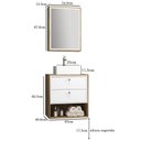 Ver imagem 6 de Conjunto Para Banheiro Gabinete 60cm 2 Gavetas Com Cuba E Armário Gael B06 Branco Nogal - Lyam Decor