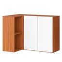 Ver imagem 1 de Armário Aéreo Canto 100% Mdf 2 Portas com Nicho Claire Cinamomo/branco