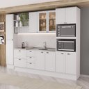 Ver imagem 1 de Armário de Cozinha Completa com Balcão Milla Clea Carraro Branco