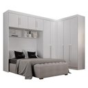 Ver imagem 1 de Quarto de Casal Modulado 9 Portas Orion Branco – Leifer Móveis