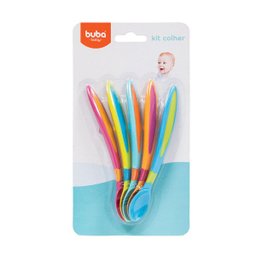 Kit 5 Colheres Coloridas Divertidas Para Bebê - Buba - 1
