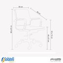 Ver imagem 3 de Kit 2 Cadeiras Office Valencia Pu Baixa Preta e Branca - Rivatti