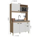 Ver mais imagens de Armário de Cozinha Compacta Fidelitá Malta 122cm 4 Portas 1 Gaveta sem Tampo e Fundo Castani/off-