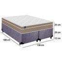 Ver imagem 4 de Cama Box Casal Bipartido Suede + Colchão Lis Molas Ensacadas Superpocket Plumatex 138cm – Suporta At