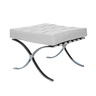 Banqueta Barcelona Base Inox Couro Natural Legitimo:branco - 1
