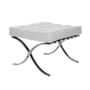 Ver imagem 1 de Banqueta Barcelona Base Inox Couro Natural Legitimo:branco