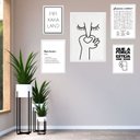 Ver imagem 2 de Kit 5 Quadros para Banheiro Frases Divertidas:madeira Preta