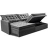 Sofá sem Caixa Retrátil Baú 1,80m Cama Inbox Secret Suede Velusoft Cinza - 8