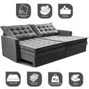Ver imagem 4 de Sofá sem Caixa Retrátil Baú 1,80m Cama Inbox Secret Suede Velusoft Cinza